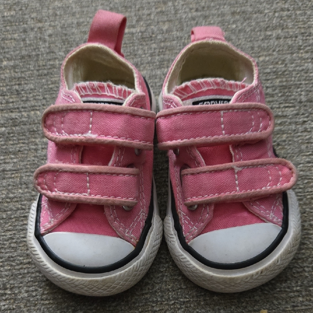 Converse Pink Kids Sneakers with Velcro